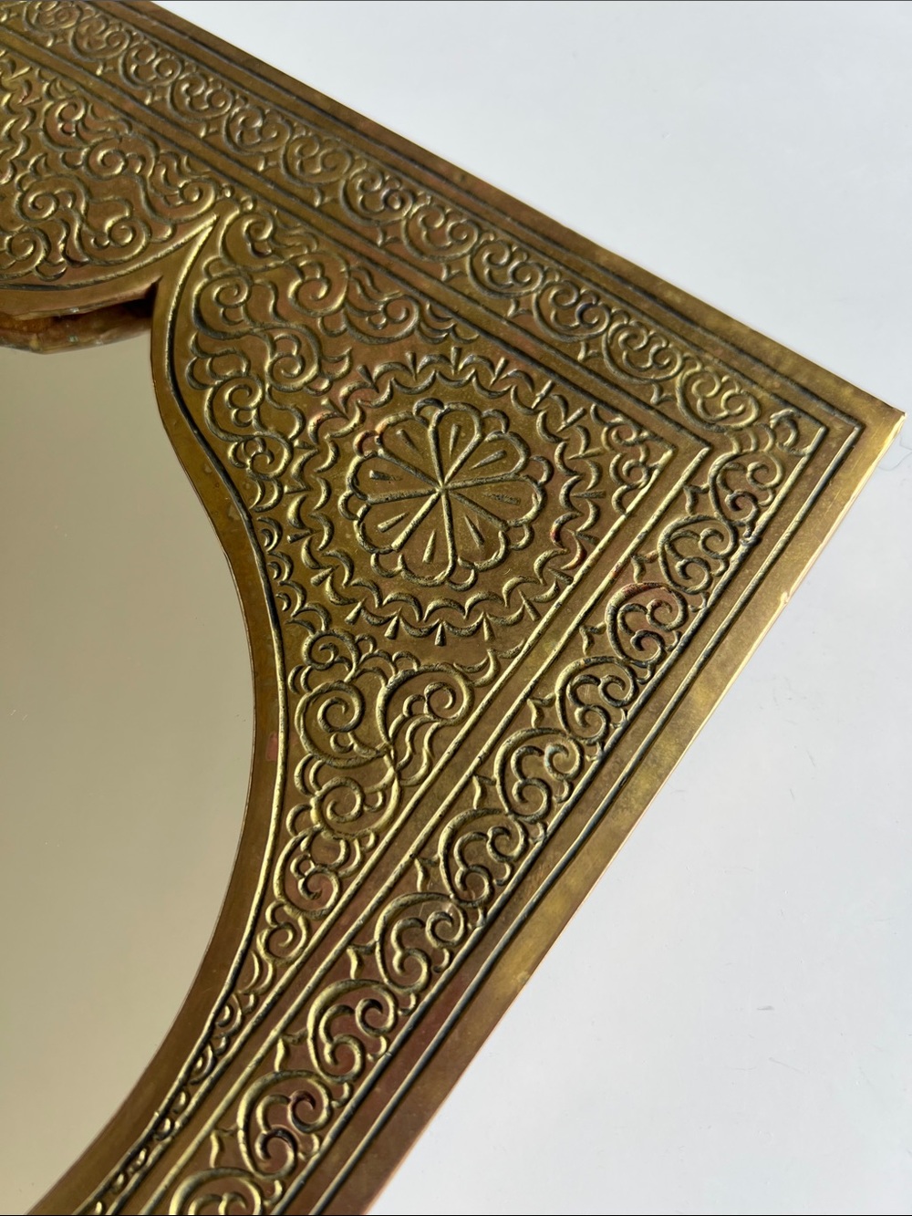 Moroccan Brass Accent Mirror Decor - Picture 3 of 14